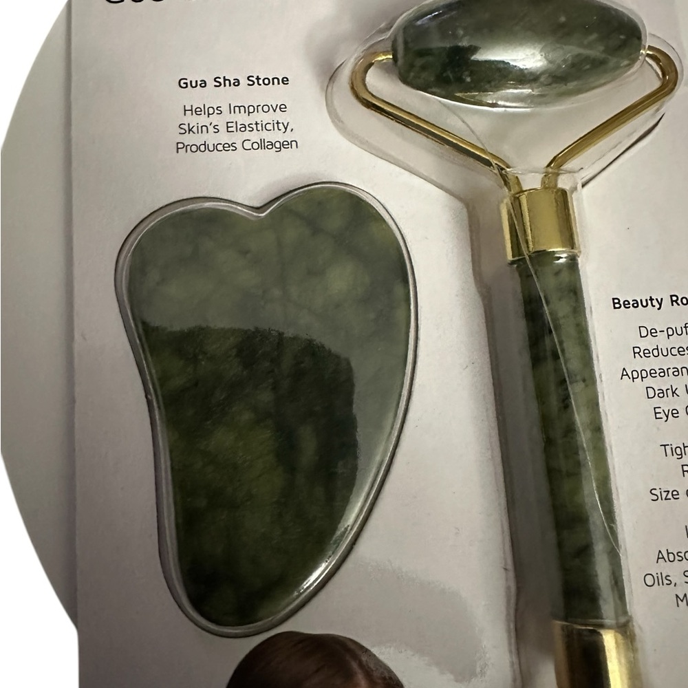 PRECISION BEAUTY Gua Sha Stone and Beauty Roller, NIB w natural stone - Picture 2 of 6